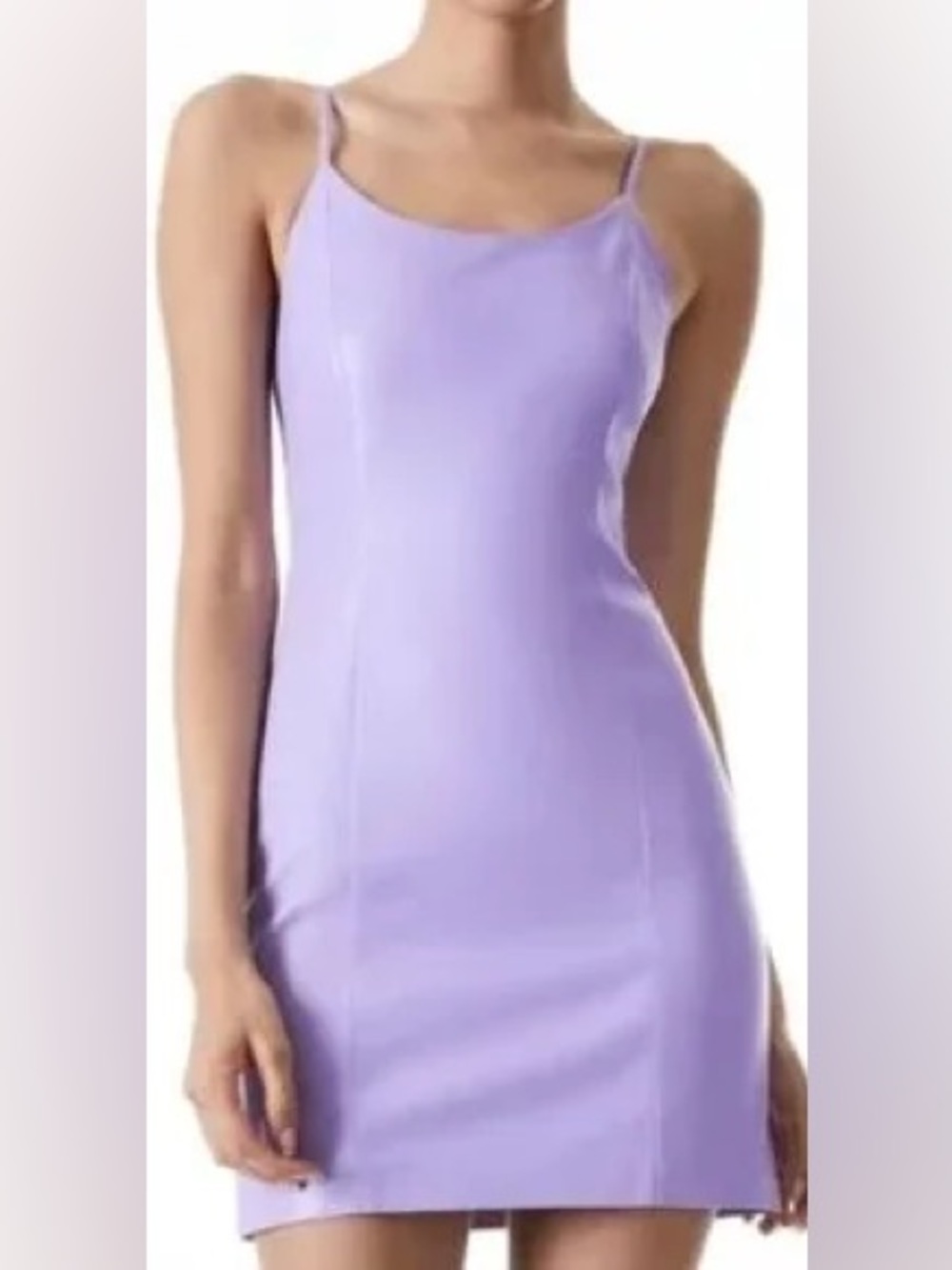Alice + Olivia nelle Lilac vegan leather dress with zipper